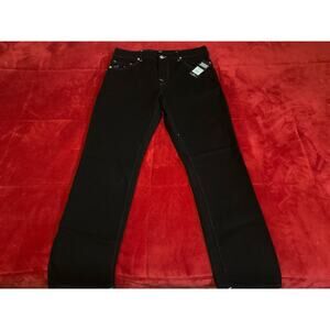 True Religion Geno Slim Size 36x32 Black With Pink Trim